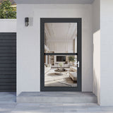 Wholesale Thermal Break Aluminum Casement Door Double Tempered Glass Aluminum Door With Screen Netting